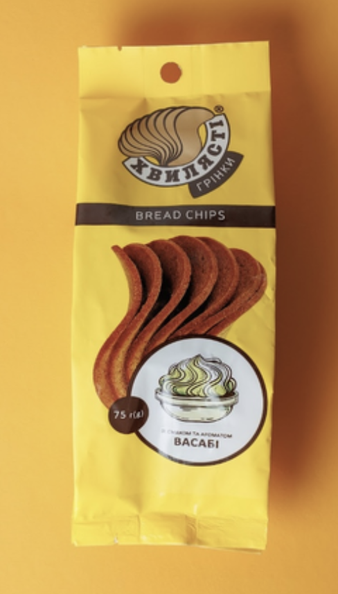 Сухарі-грінки Хвилясті житні-пшен.смак васабі 75г